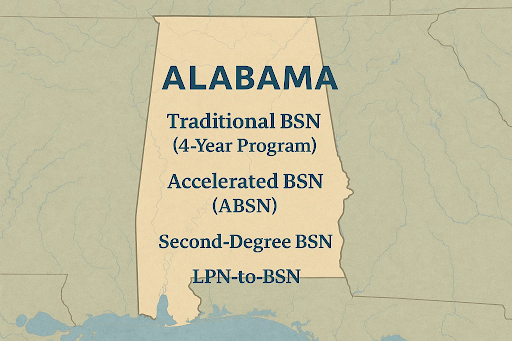 Different BSN program options available in Alabama nursing schools
