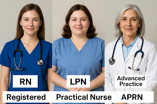 "Types of nursing licenses in Alaska: Registered Nurse (RN), Licensed Practical Nurse (LPN), and Advanced Practice Registered Nurse (APRN)"
