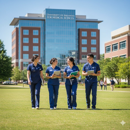 The main building or campus grounds of the University of Arkansas for Medical Sciences (UAMS) in Little Rock, a top DNP program location. 