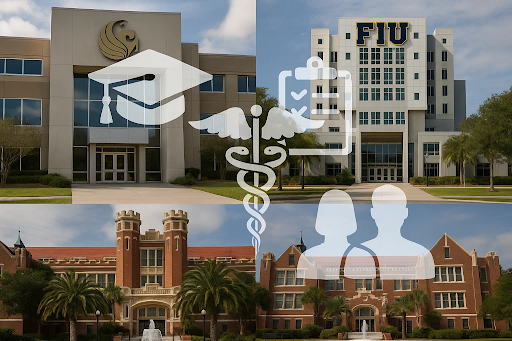 : University of Central Florida (UCF), Florida International University (FIU), and University of Florida (UF).