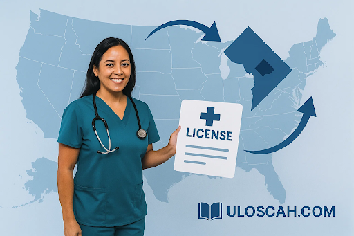 Illustration showing how to apply for a DC nursing license by endorsement.&rdquo;