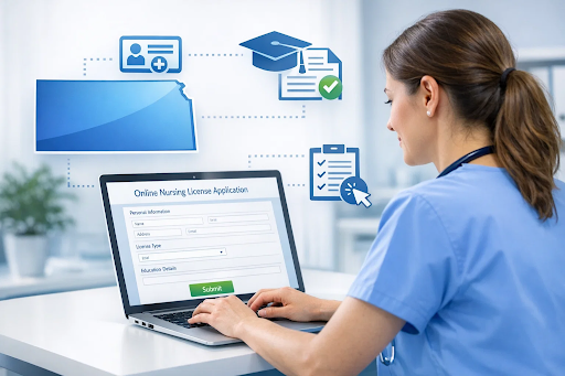 Kansas nursing license application process for endorsement and new applicants