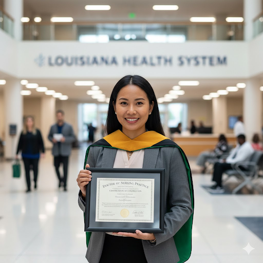 Doctor of Nursing Practice graduate receiving professional certification