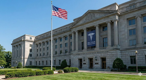 Exterior view of a government healthcare building representing the Iowa Board of Nursing