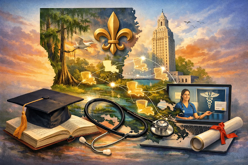 Louisiana registered nurse studying for online RN to BSN program in New Orleans while working full-time